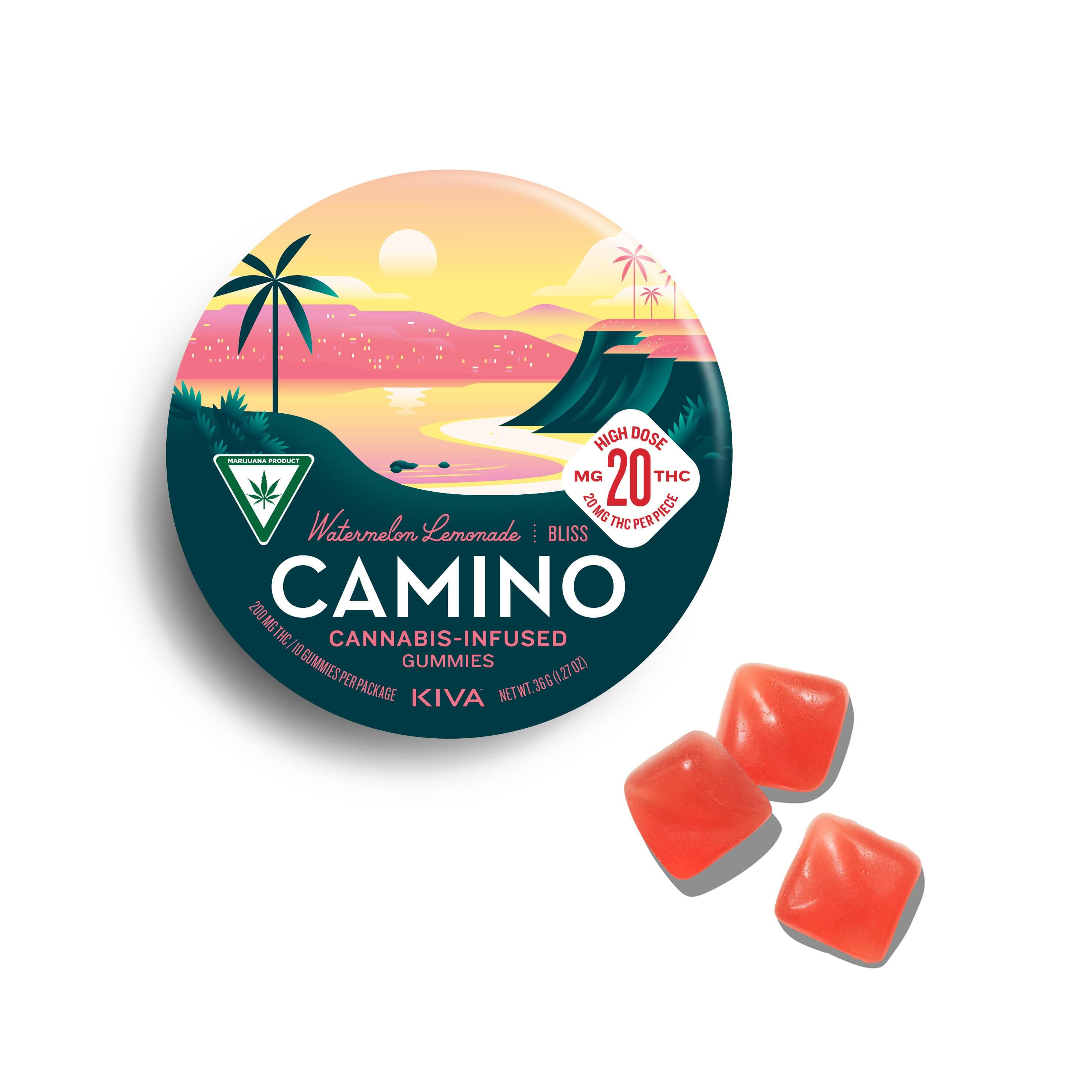 Watermelon Lemonade 200mg Gummies by Camino