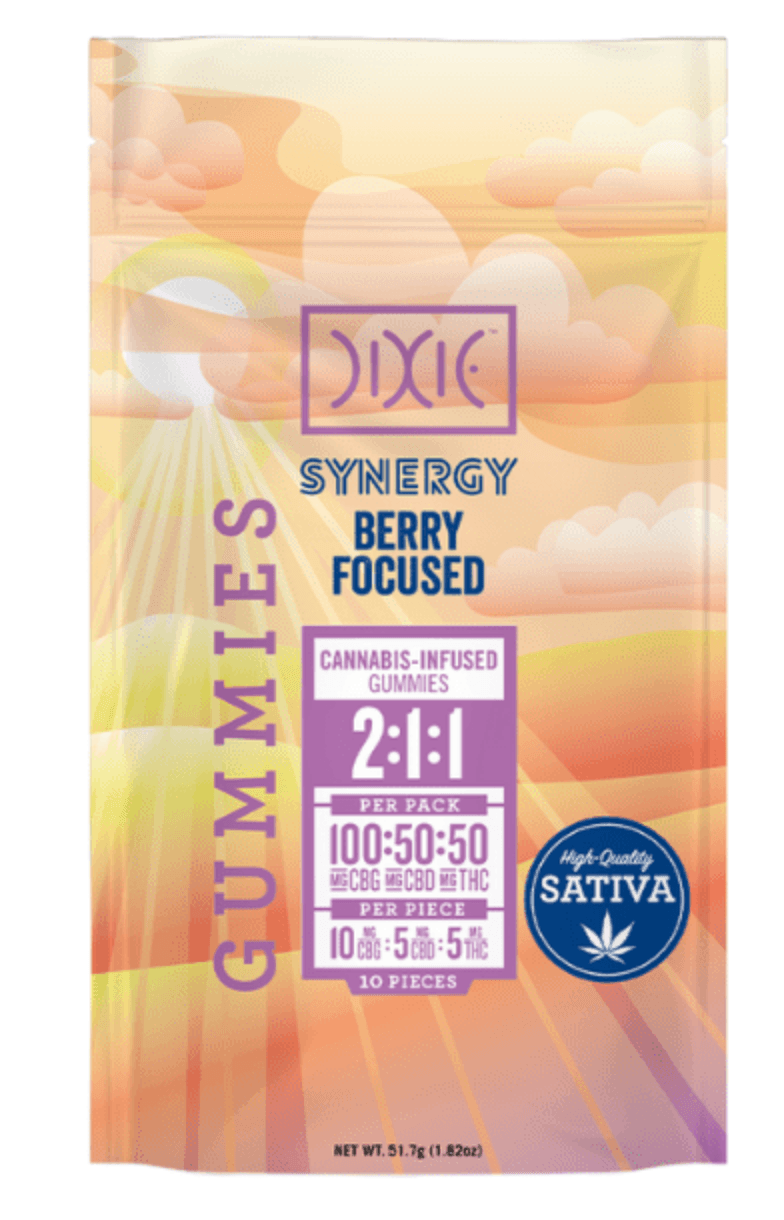 2:1:1 Synergy Berry Focused 100mgCBG:50mgCBD:50mgTHC Gummies by Dixie