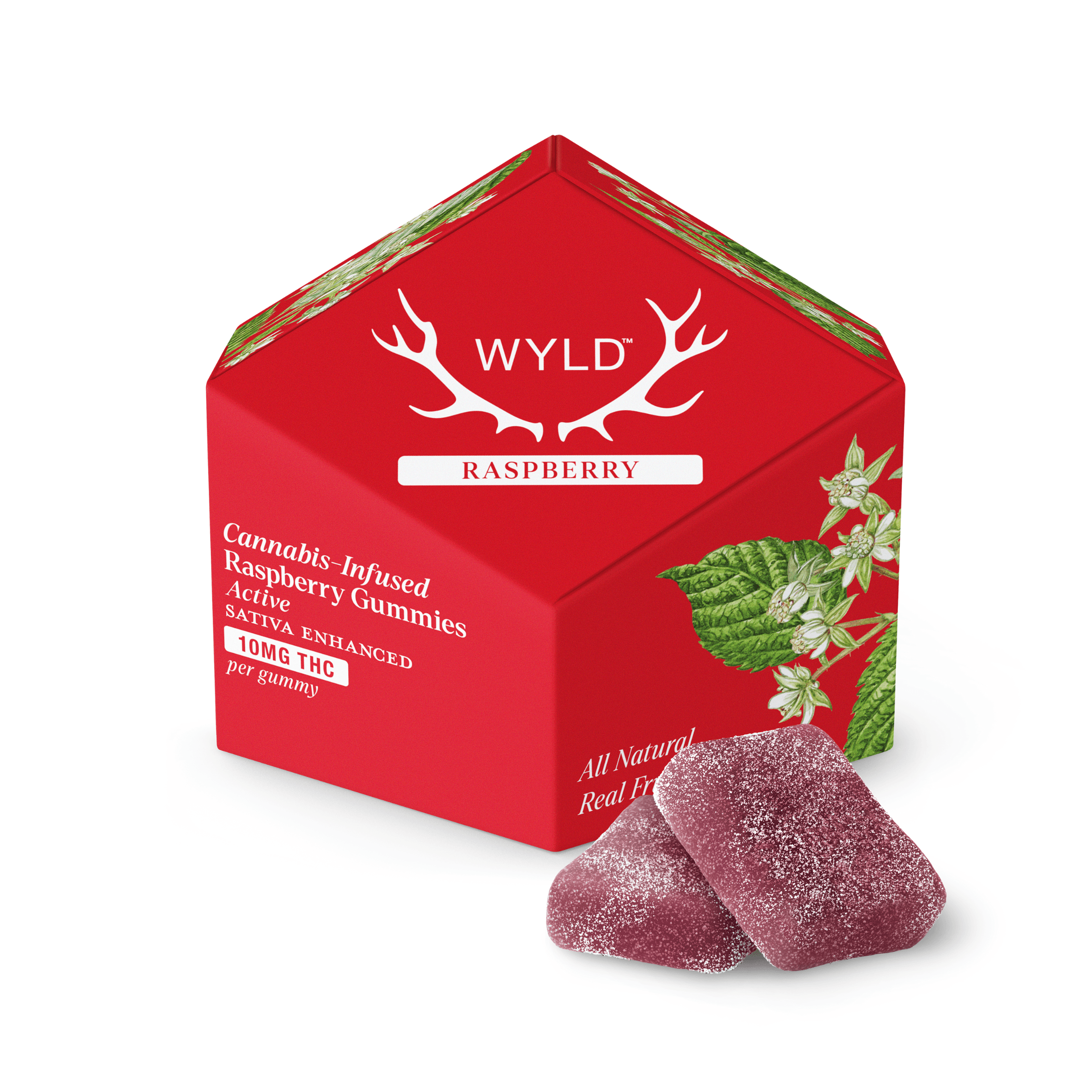 Raspberry 100mg Sativa Gummies by Wyld