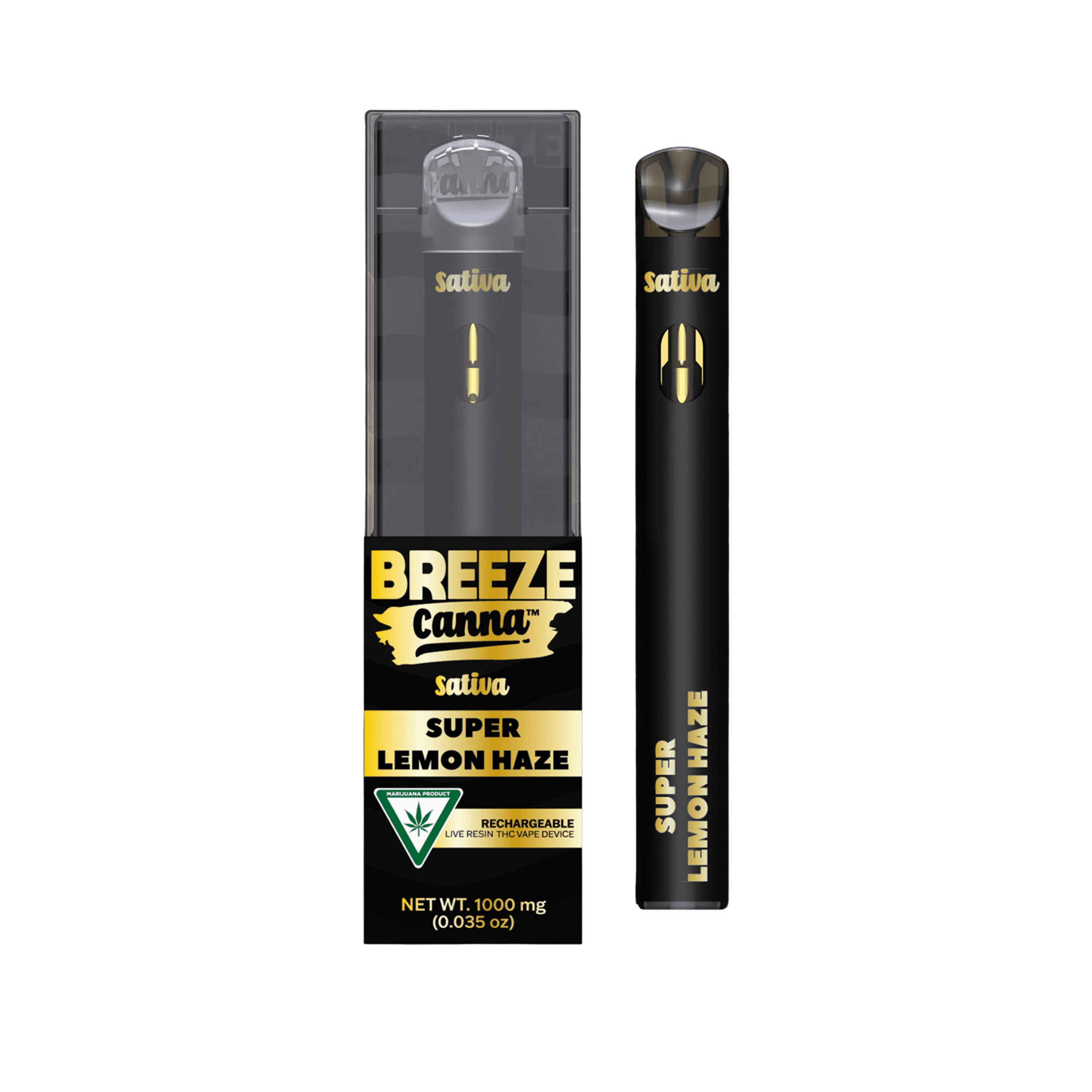 Super Lemon Haze 1g Live Resin AIO by Breeze Canna