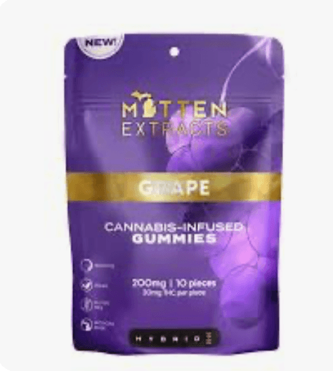 Blue Razz 200mg Fruit Chews by Mitten Extracts
