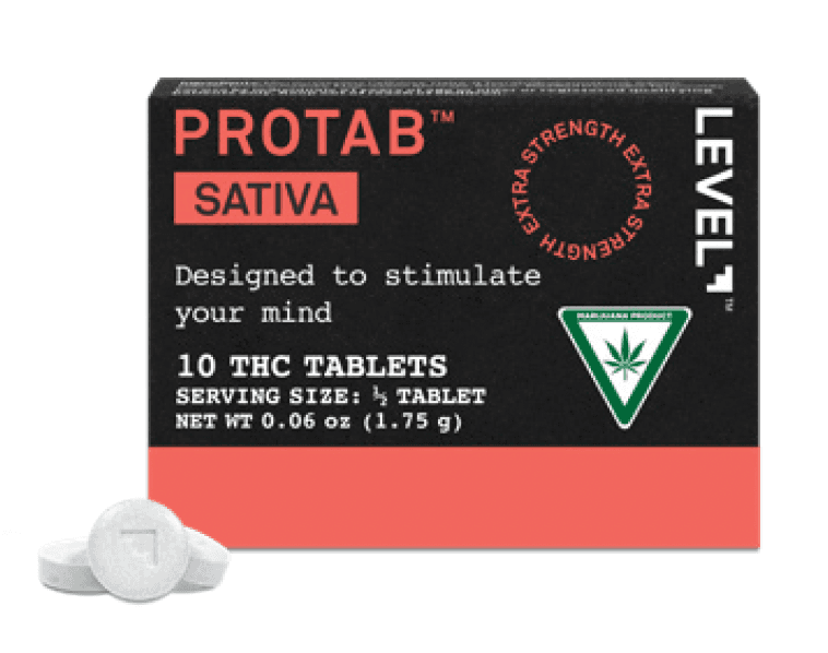 Protab Sativa 200mg 10pk THC Tablet Pack by Level