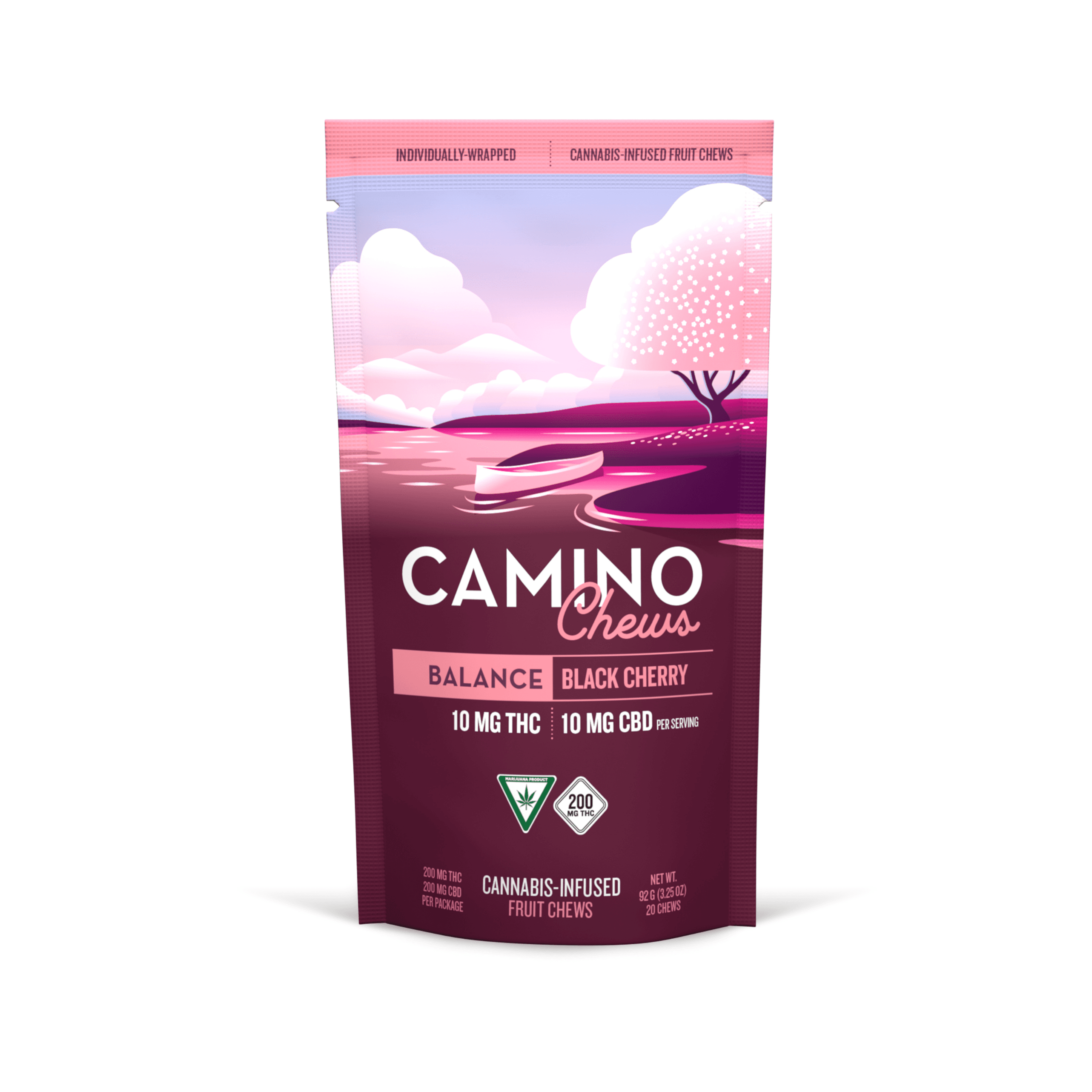 1:1 Black Cherry 200mgTHC:200mgCBD Chews by Camino
