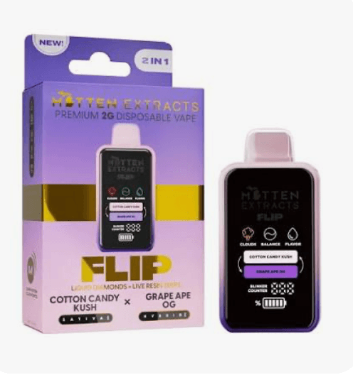 Flip 2g AIO Cotton Candy Kush x Grape Ape OG by Mitten Extracts