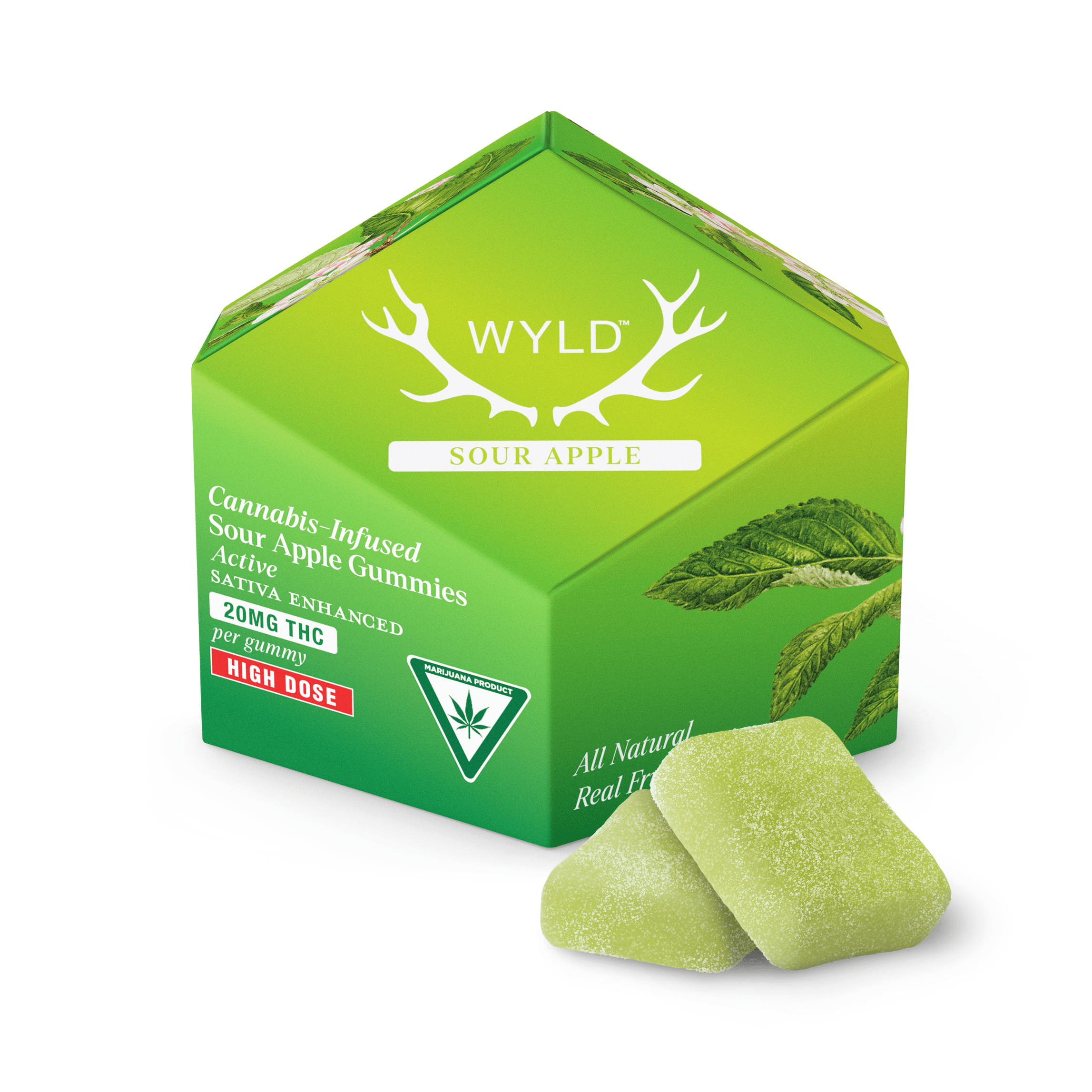 Sour Apple 200mg Gummies By Wyld