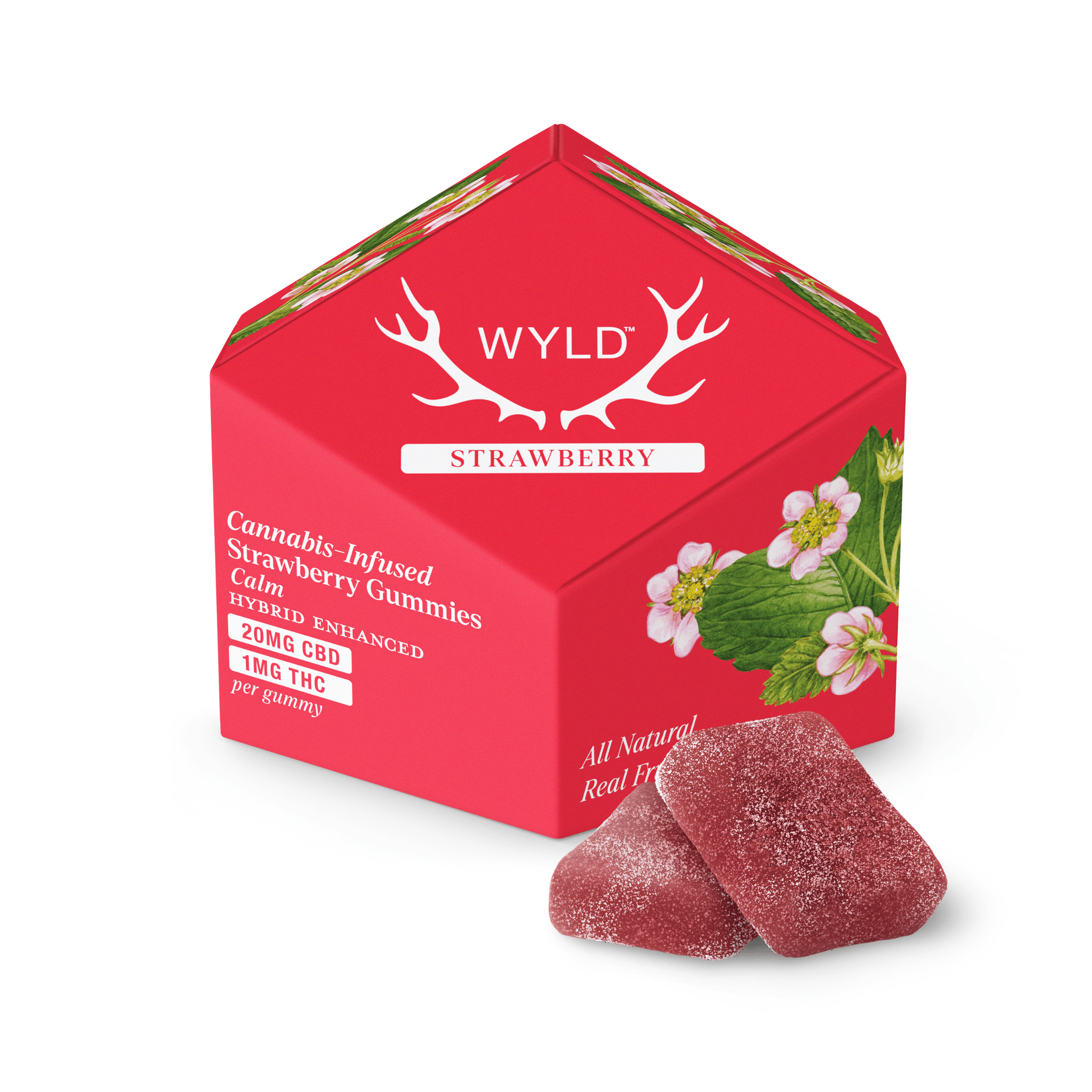 20:1 Strawberry 200mgCBD:10mgTHC Hybrid Gummies by Wyld